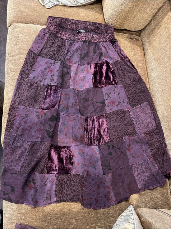 Disturbia Dresses & Skirts - 💔SOLD💔 Disturbia Mabel Purple Velvet Floral Patchwork Maxi Skirt Size 8 or M-L